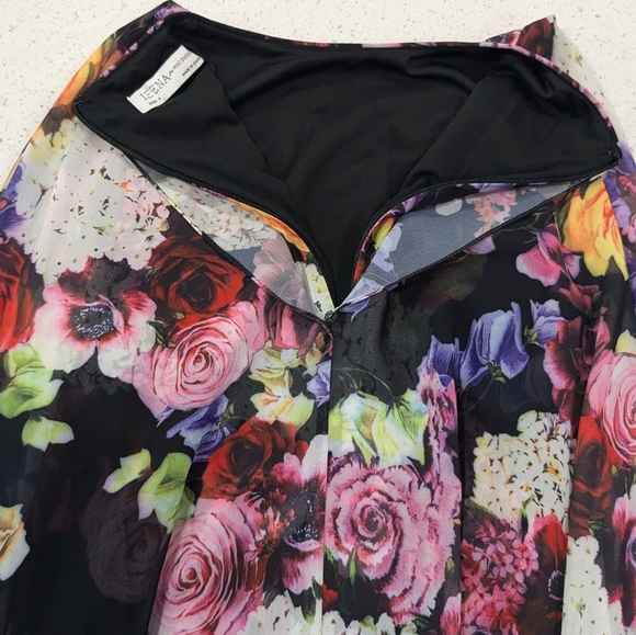 NWT Mac Duggal Ieena Floral Ruffle-Embellished Minidress Chiffon Cape Formal 2 - Picture 8 of 13